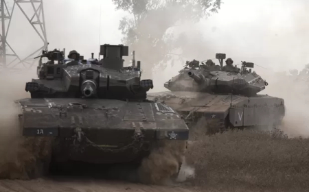 TANQUES DE ISRAEL PROSSEGUEM POR NOVA ÁREA NO CENTRO DA FAIXA DE GAZA