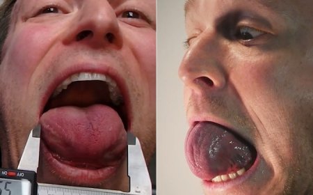 HOMEM BATE RECORDE DE MAIOR LÍNGUA DO MUNDO