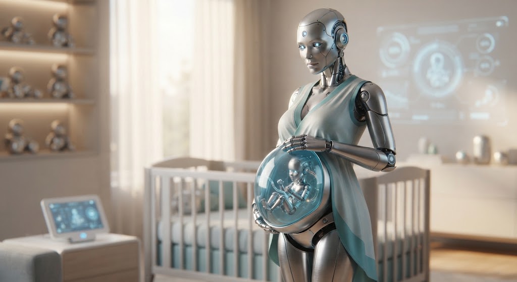 CHINA REVELA O PRIMEIRO ROBÔ GRAVÍDICO COM ÚTERO ARTIFICIAL CAPAZ DE DAR À LUZ