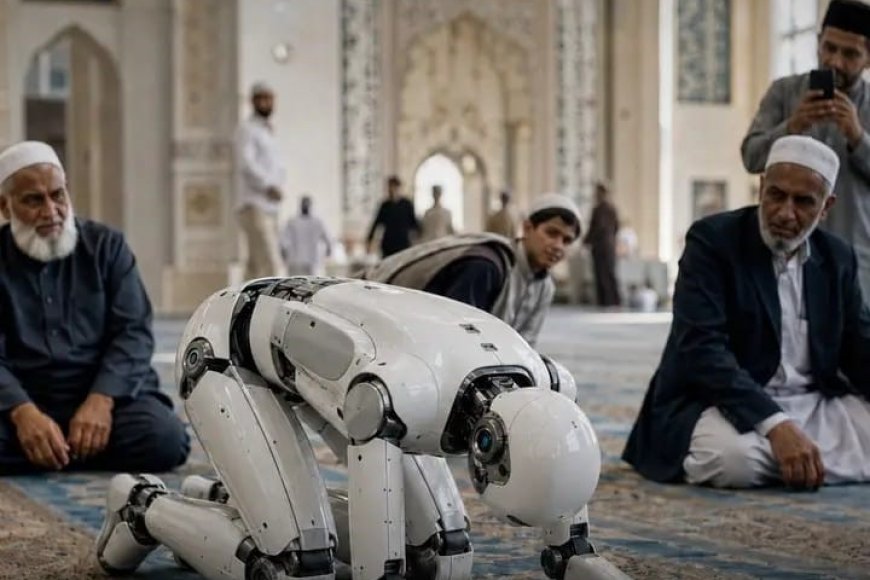ROBÔ HUMANOIDE LEVA TECNOLOGIA ÀS MESQUITAS E DESPERTA DEBATE SOBRE O FUTURO DA FÉ
